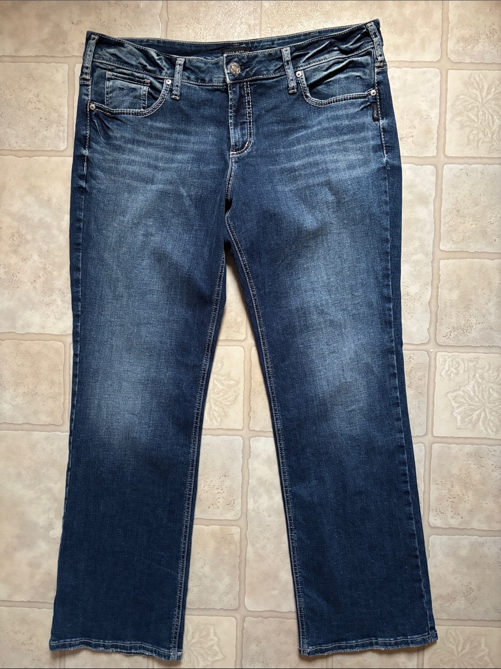 Silver Jeans Britt Slim Boot Denim Blue Jeans, Women’s plus size W36/L31